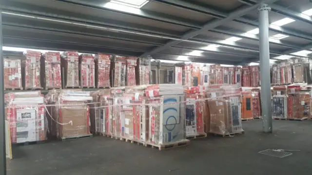 Wholesale pallets stacked and ready to ship